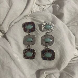 ✨ MANGO Sculptural Statement Earrings | Silver Minimalist Chic